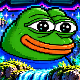 Pixel art smiling frog