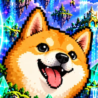Pixel art happy shiba